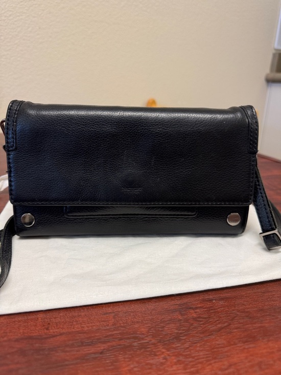 Hammitt Handbags - Hammitt AJ Black Leather Crossbody Clutch with Silver Hardware